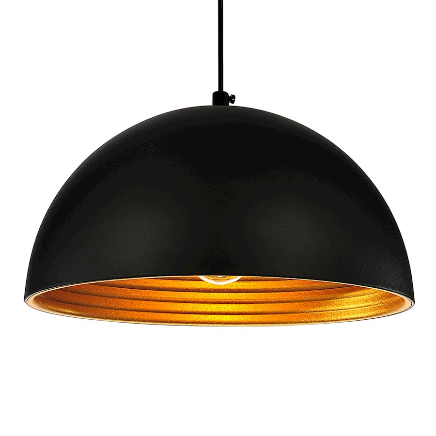 1 Light 12" Down Mini Pendant, Black