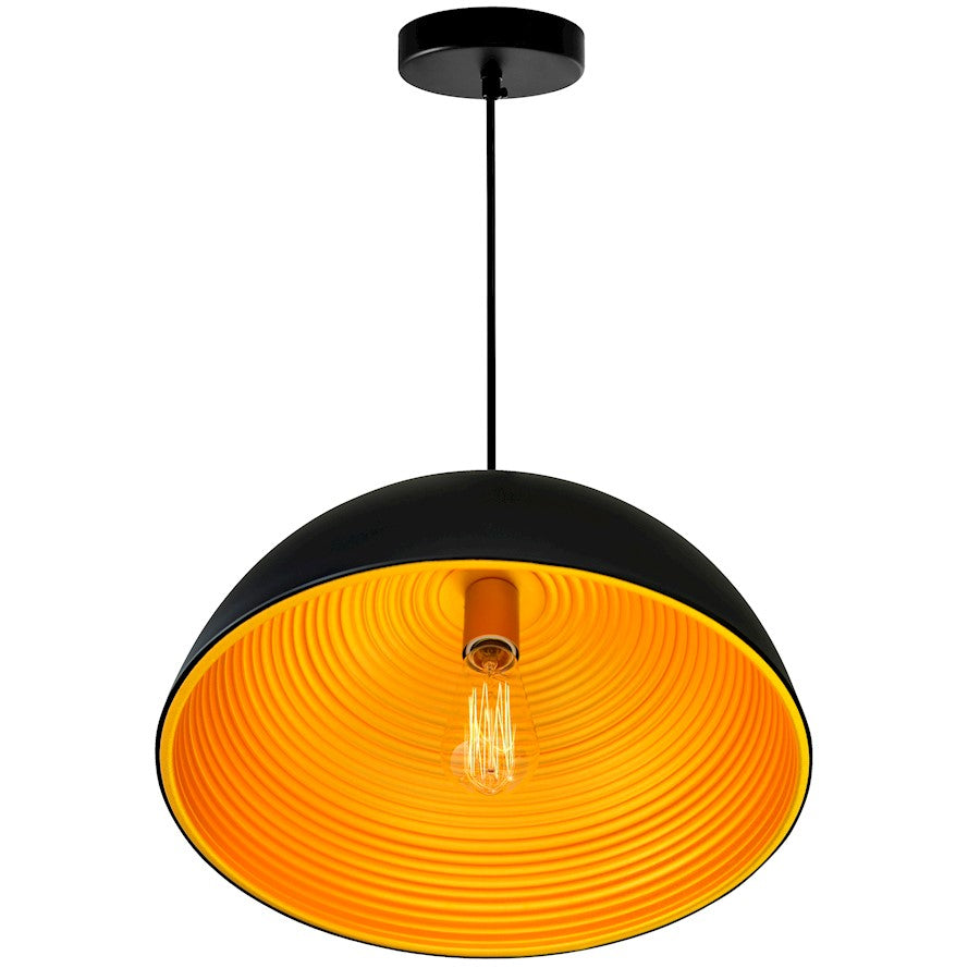 1 Light Down Pendant, Black