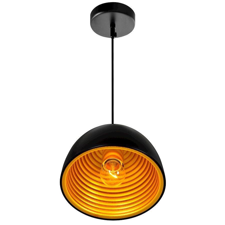 1 Light 7" Down Mini Pendant, Black