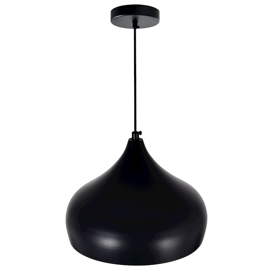 1 Light 13" Down Pendant, Black