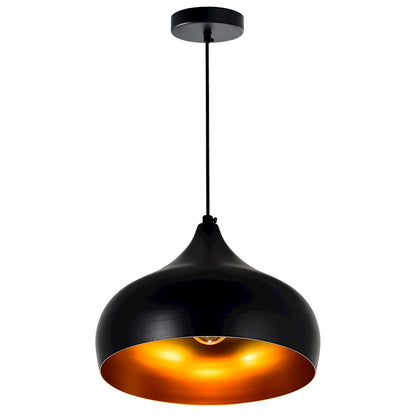 1 Light 13" Down Pendant, Black