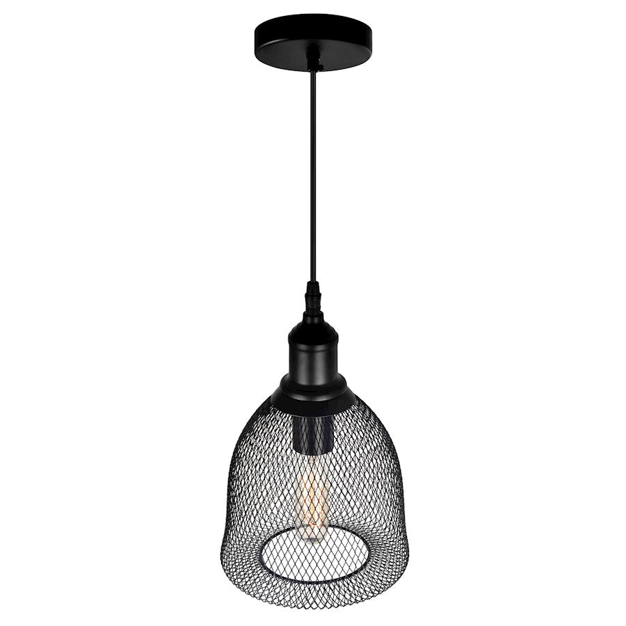 1 Light Down Mini Pendant, Black