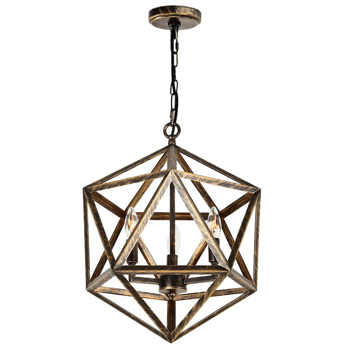 CWI Lighting Amazon 3 Light Up Pendant, Antique Forged Copper
