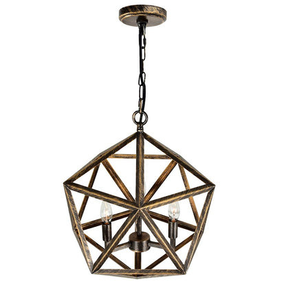 3 Light Up Pendant, Antique Forged Copper