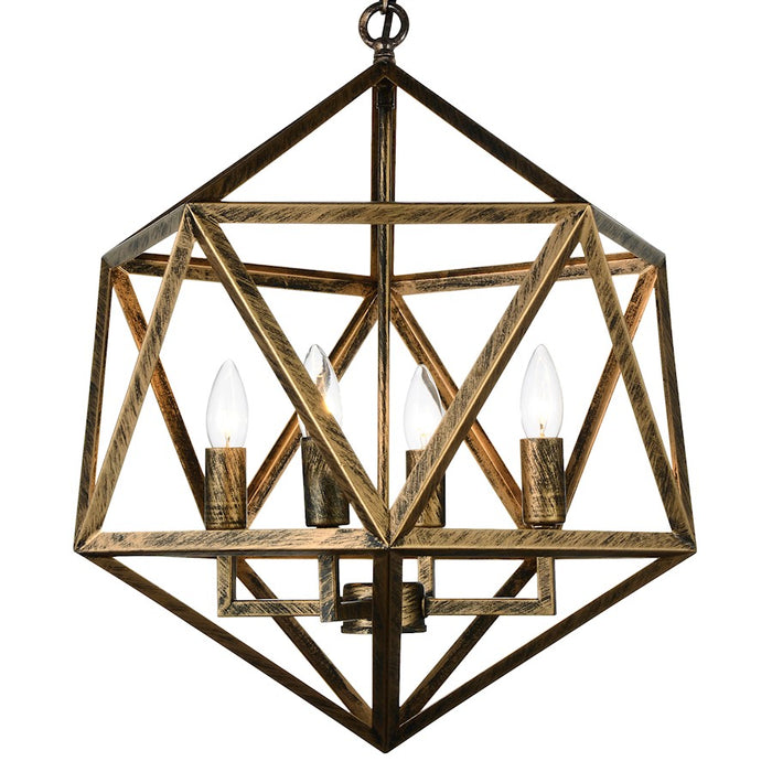 CWI Lighting Amazon 4 Light Up Pendant, Antique Forged Copper
