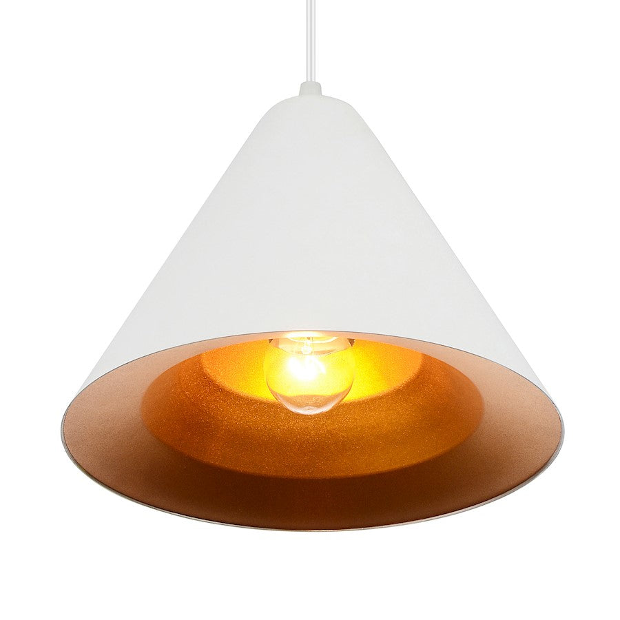 1 Light Down Pendant, Matte White