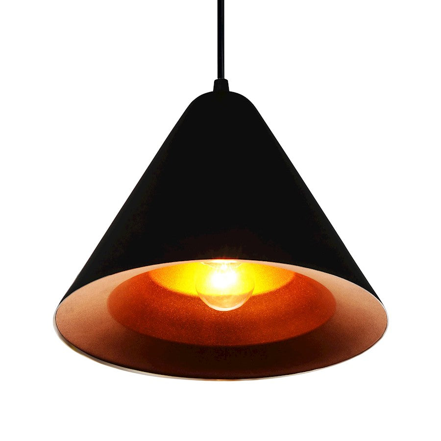 1 Light Down Pendant, Black