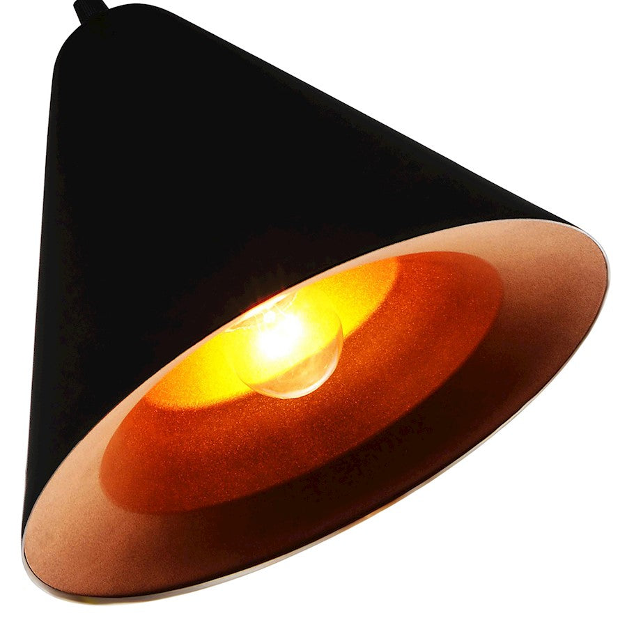 1 Light Down Pendant, Black