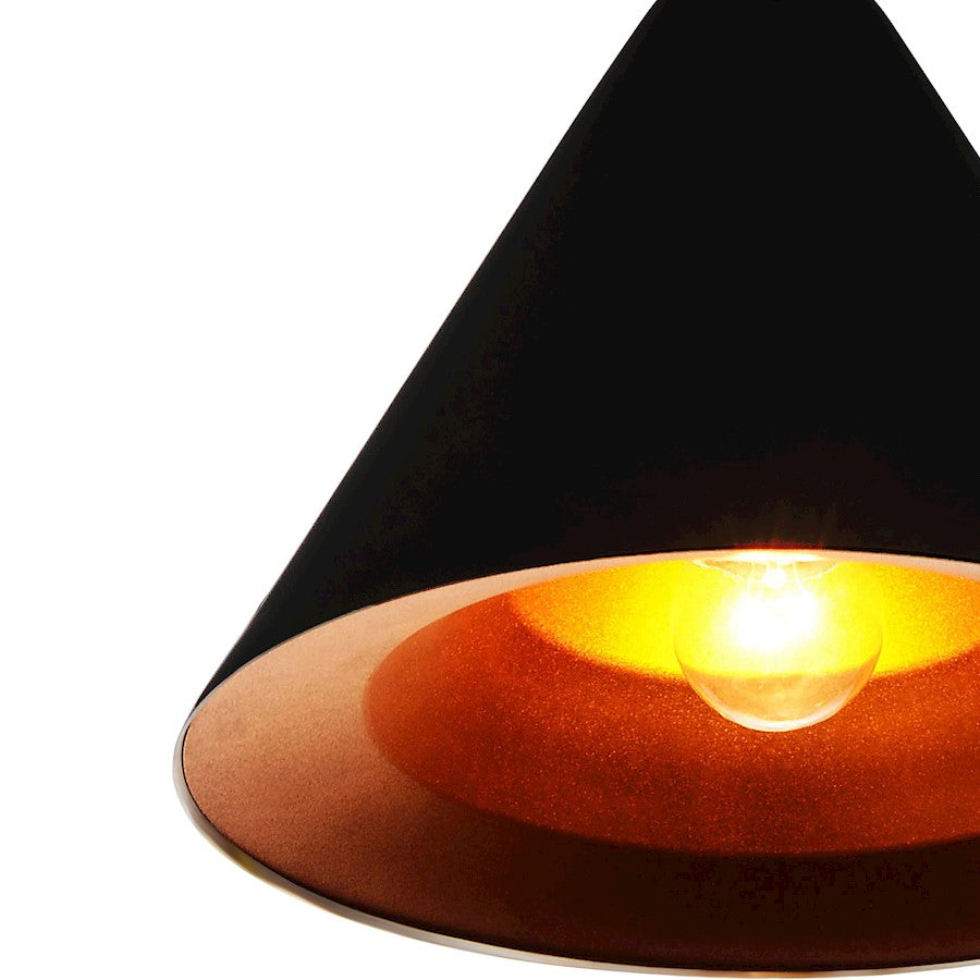 1 Light Down Pendant, Black