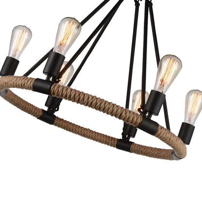 6 Light Up Chandelier, Black