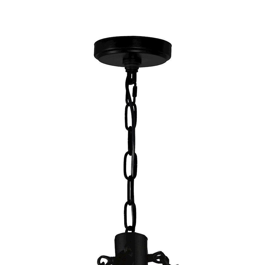 8 Light 32" Up Chandelier, Black