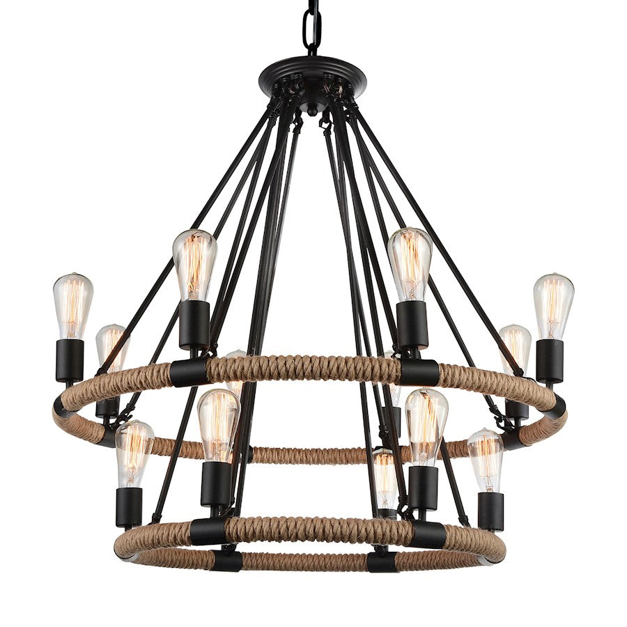 14 Light Up Chandelier, Black