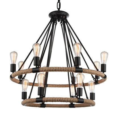 14 Light Up Chandelier, Black