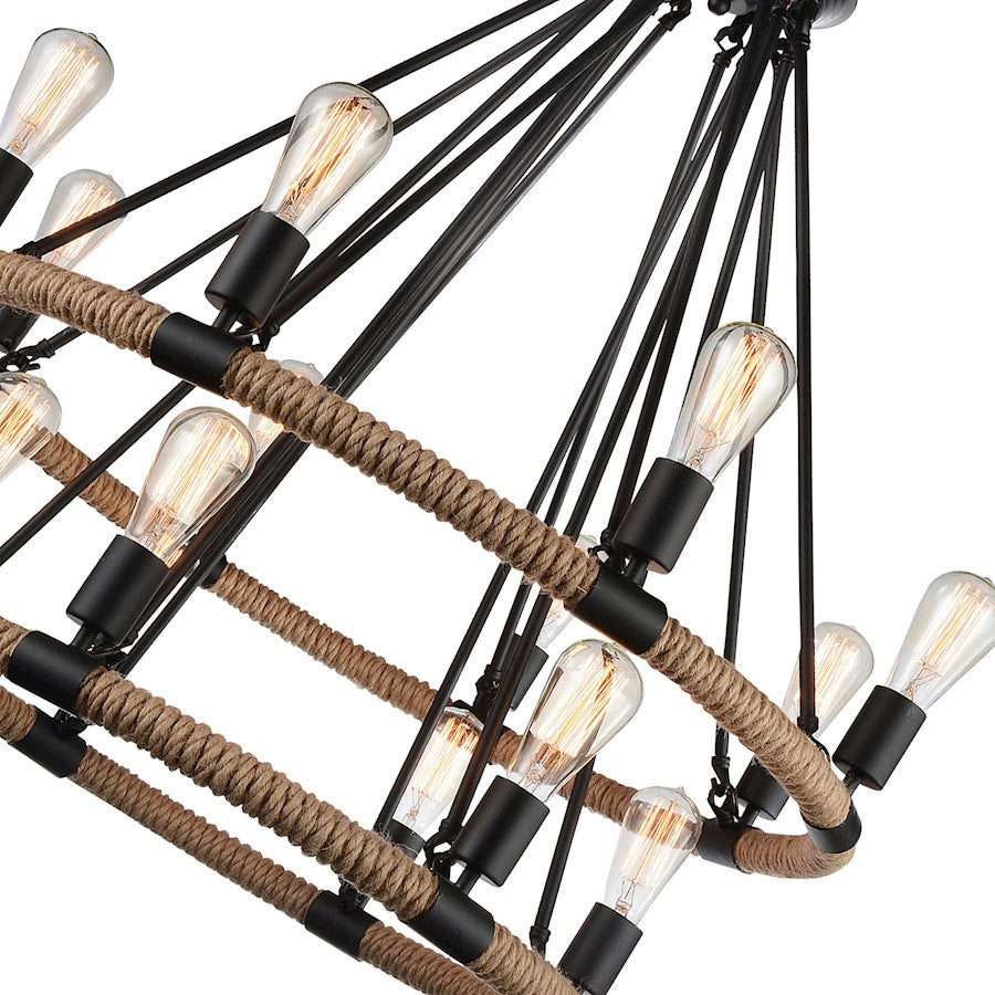 14 Light Up Chandelier, Black