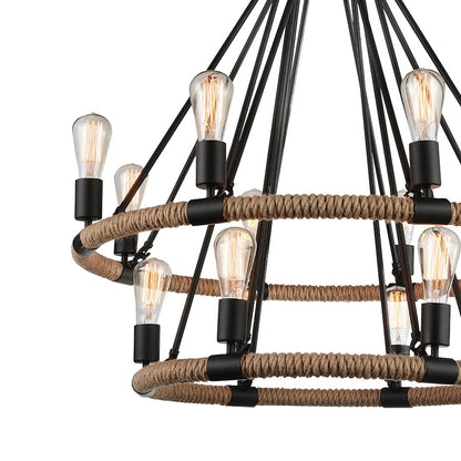 14 Light Up Chandelier, Black