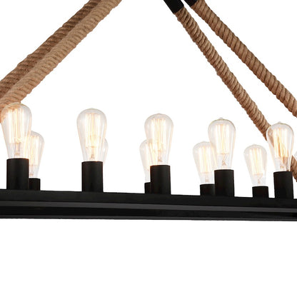 18 Light Up Chandelier, Black