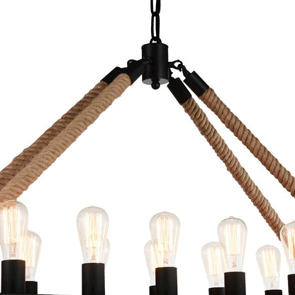 18 Light Up Chandelier, Black