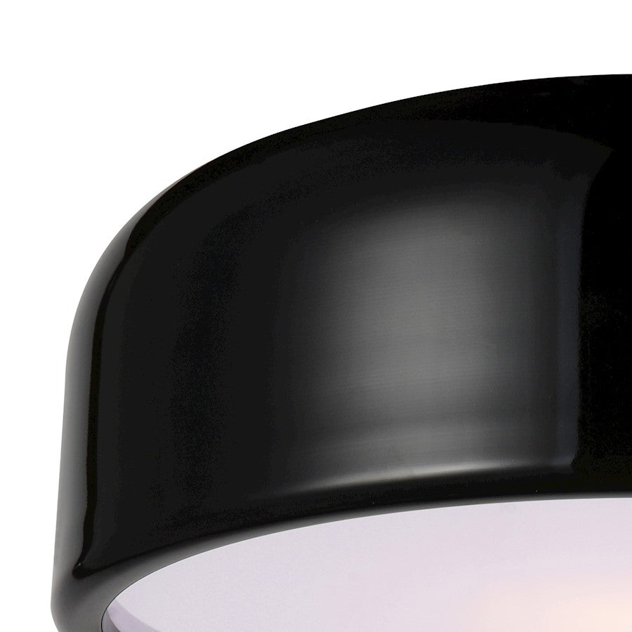 CWI Lighting Campton 2 Light Drum Shade Flush Mount, Black