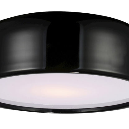 CWI Lighting Campton 2 Light Drum Shade Flush Mount, Black