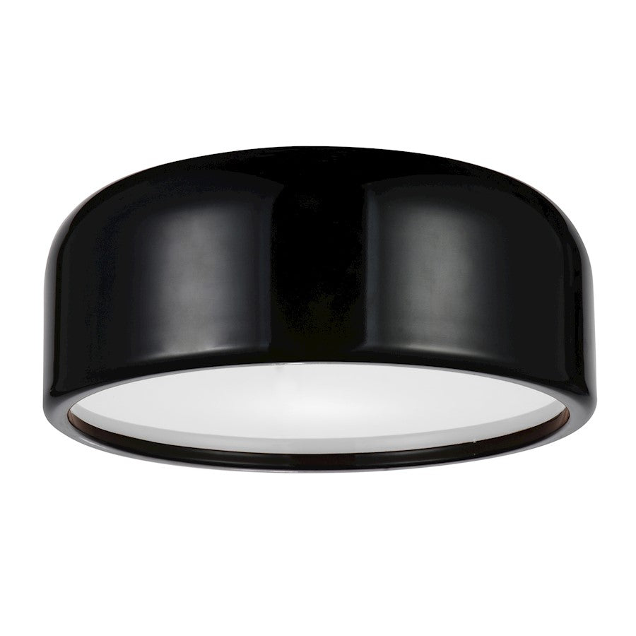 CWI Lighting Campton 2 Light Drum Shade Flush Mount, Black