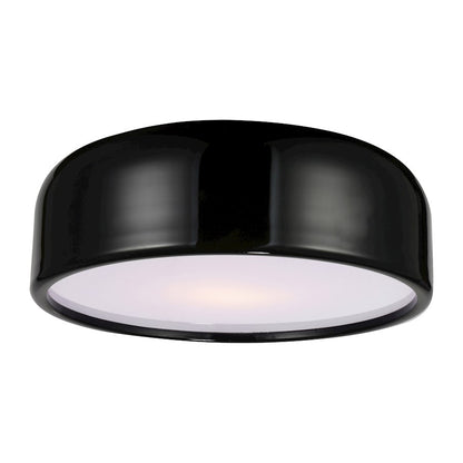 CWI Lighting Campton 3 Light Drum Shade Flush Mount, Black - 9688C19-3-171