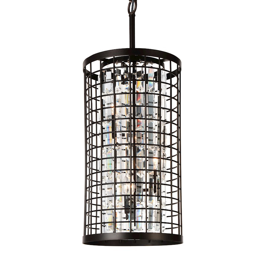 4 Light 11" Up Chandelier, Brown