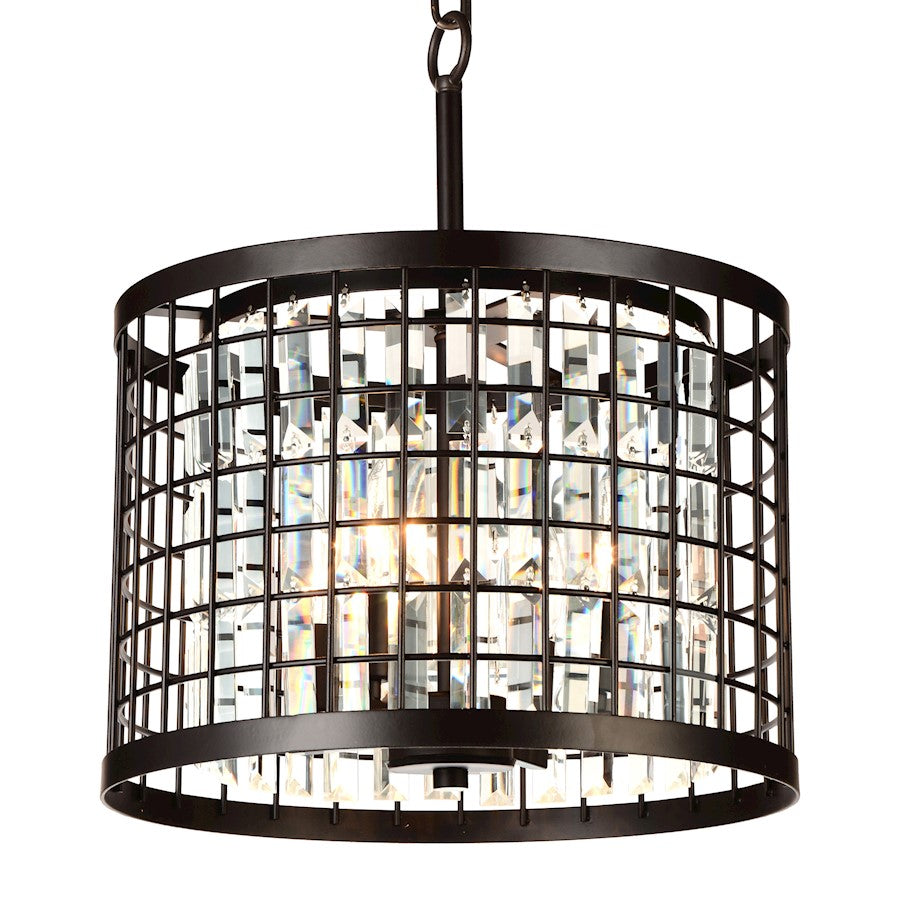 4 Light 14" Up Chandelier, Brown