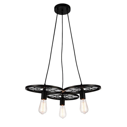 CWI Lighting Ravi 3 Light Down Chandelier, Black - 9699P25-3-101