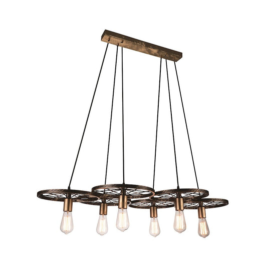 CWI Lighting Ravi 6 Light Down Chandelier, Black/Gold - 9699P41-6-194