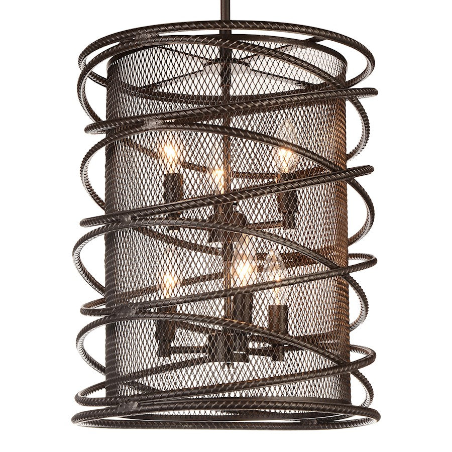 6 Light Up Chandelier, Brown