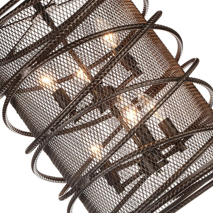 6 Light Up Chandelier, Brown