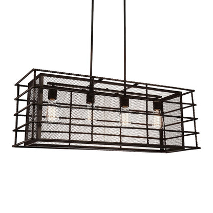 4 Light Down Chandelier, Brown