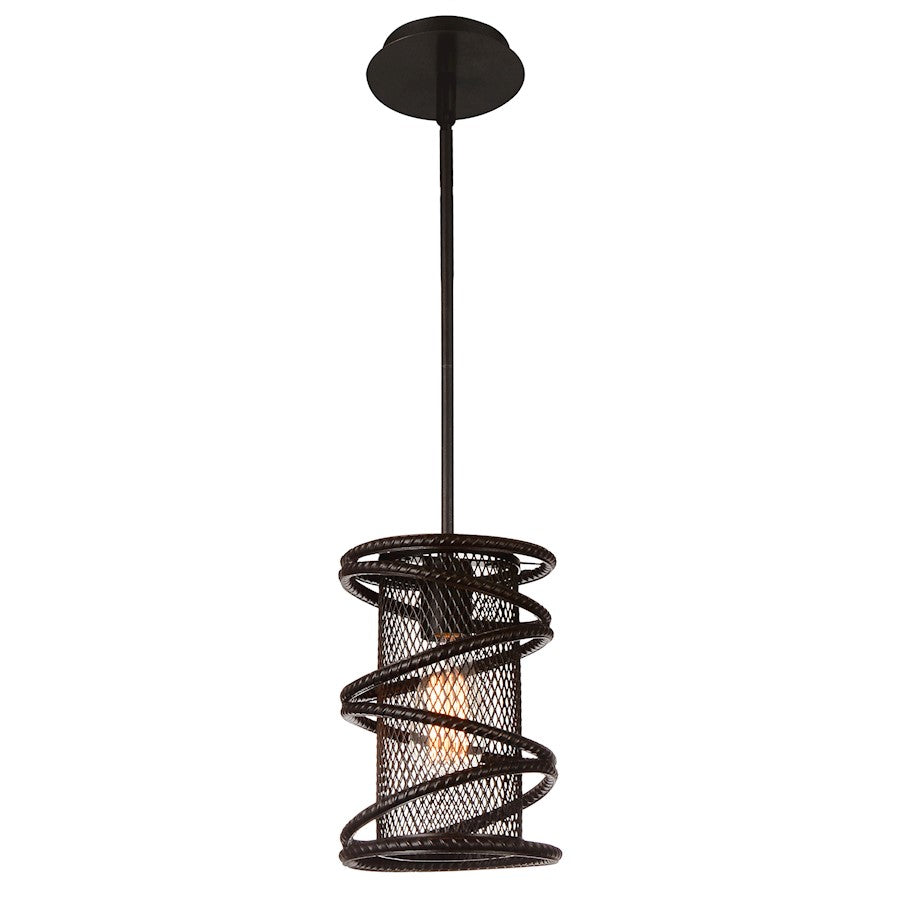 CWI Lighting Darya 1 Light Down Mini Pendant, Brown - 9700P7-1-197