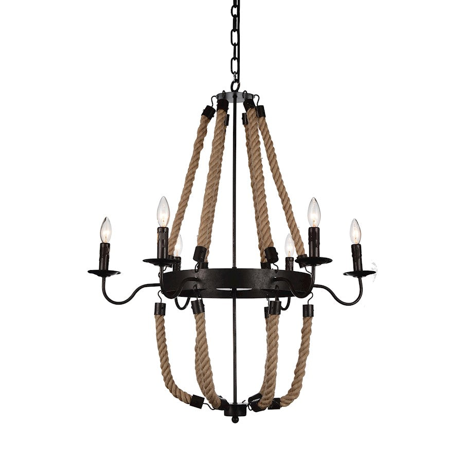 CWI Lighting Dharla 8 Light Up Chandelier, Rust - 9702P36-6-130