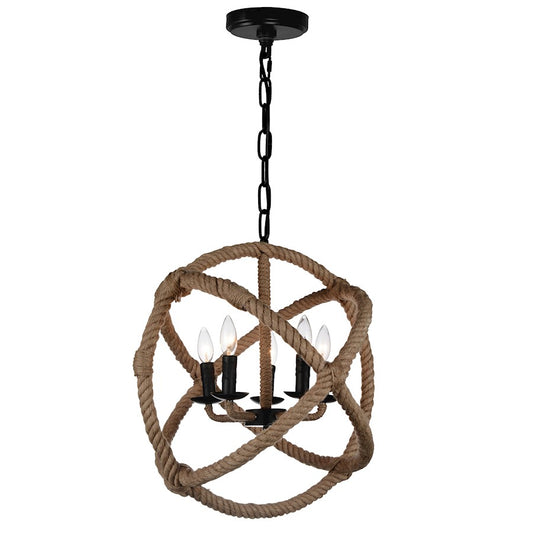 CWI Lighting Padma 5 Light Up Chandelier, Black - 9706P21-5-101