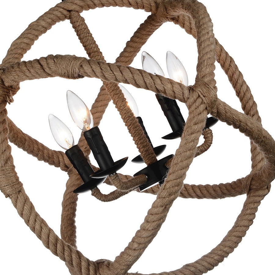 5 Light Up Chandelier, Black