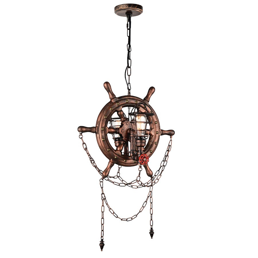 CWI Lighting Manor 2 Light Up Chandelier, Speckled Copper - 9718P22-2-210-B