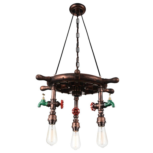 CWI Lighting Manor 3 Light Down Chandelier, Speckled Copper - 9718P22-3-210-A