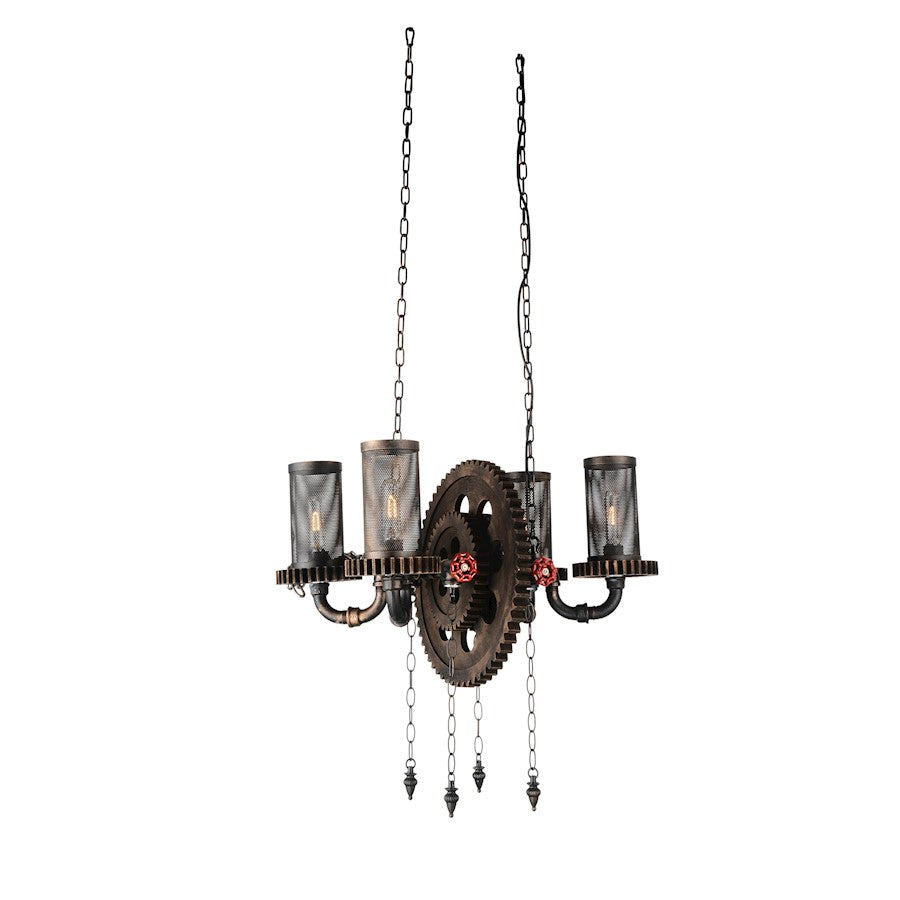 CWI Lighting Manchi 4 Light Up Chandelier, Rust - 9722P25-4-211