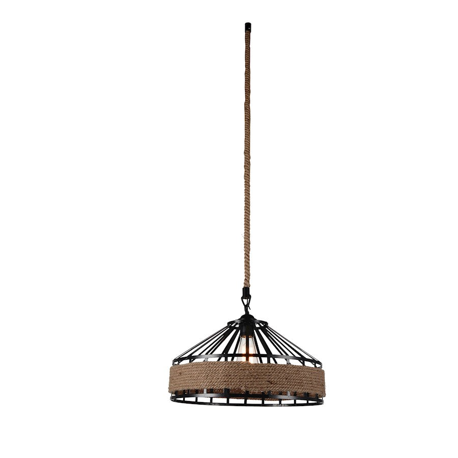 CWI Lighting Padma 1 Light Down Pendant, Black - 9731P16-1-101