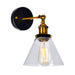 CWI Lighting Eustis 1 Light Wall Light, Black/Gold Brass/Clear - 9735W7-1-101