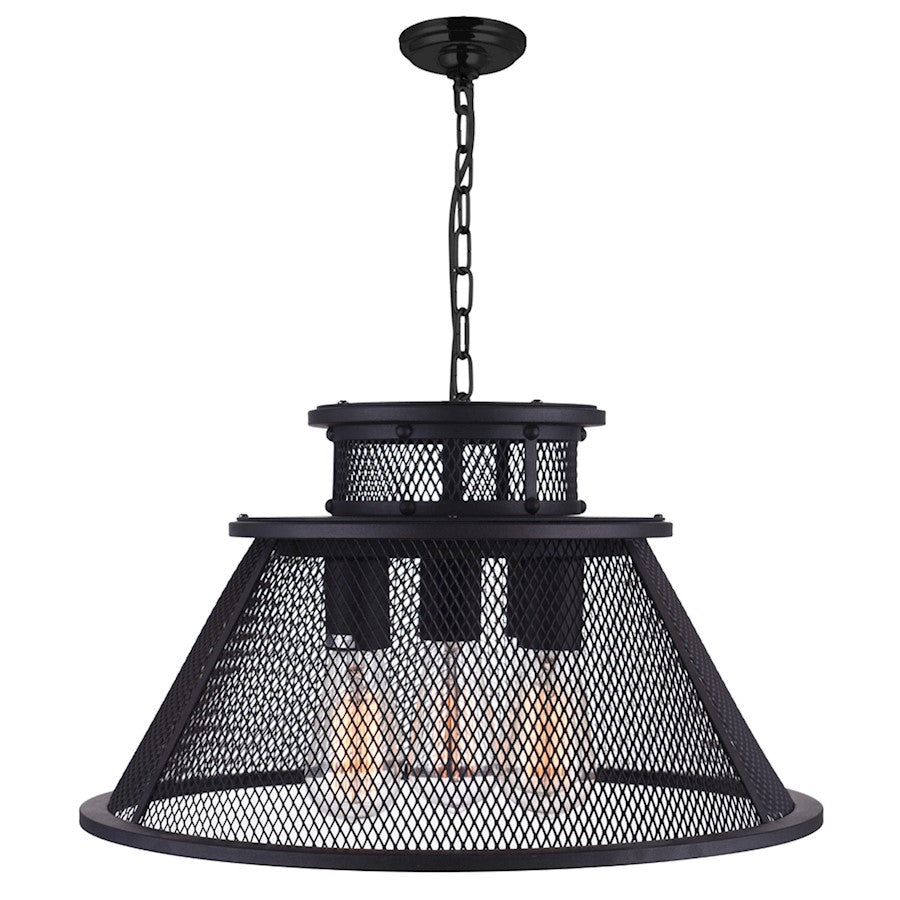 5 Light Down Chandelier, Reddish Black