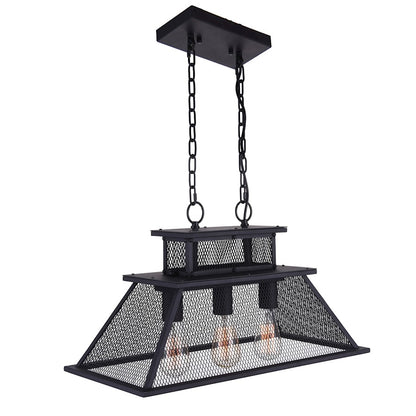 3 Light Chandelier, Reddish Black