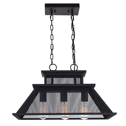 3 Light Chandelier, Reddish Black