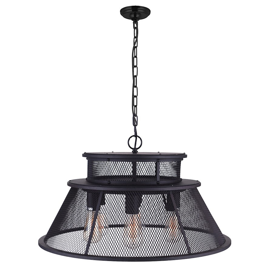 7 Light Down Chandelier, Reddish Black