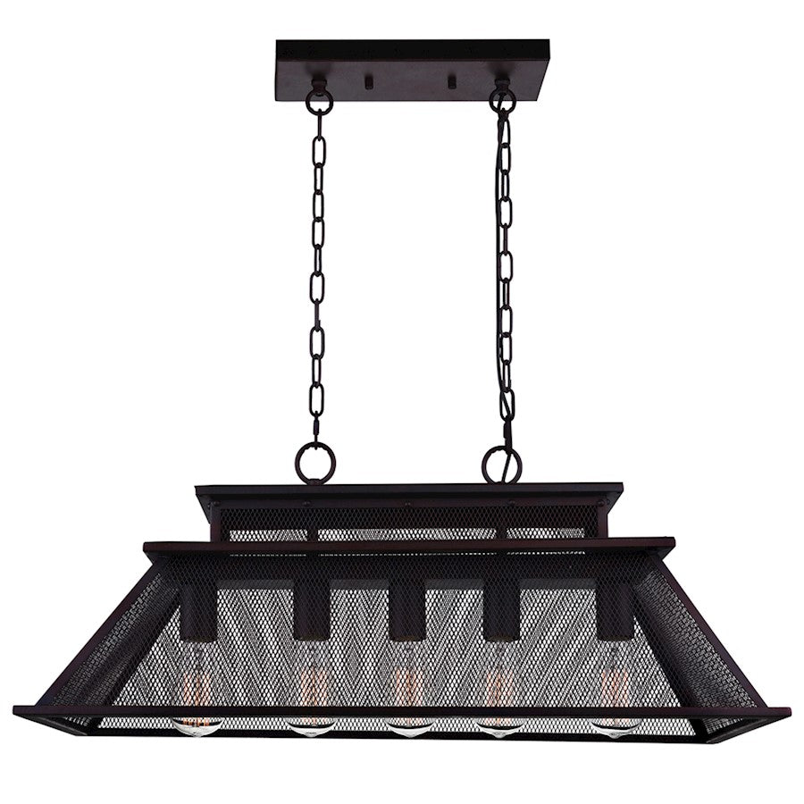 5 Light Chandelier, Reddish Black