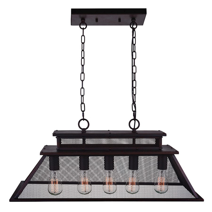 5 Light Chandelier, Reddish Black