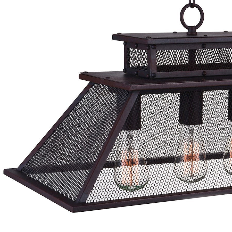 5 Light Chandelier, Reddish Black