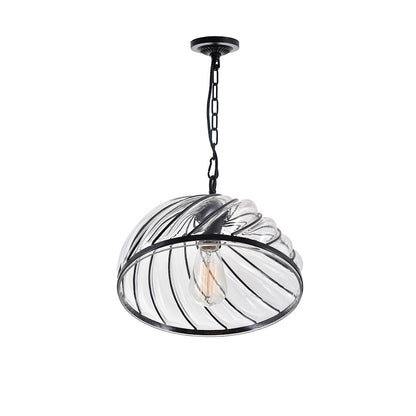 1 Light Down Pendant, Black/Clear