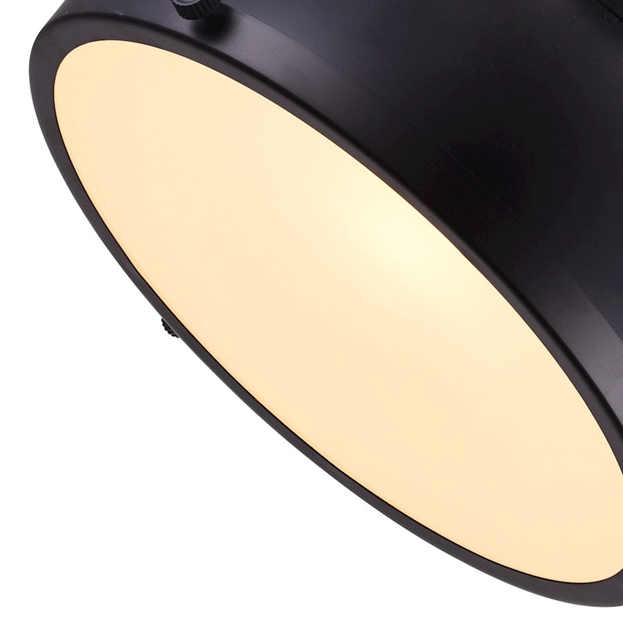 1 Light Down Pendant, Black/Frosted